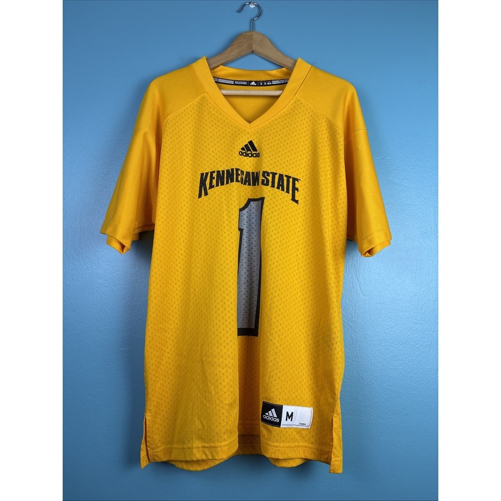 Adidas Kennesaw State University Owls Yellow Football Jersey Medium College